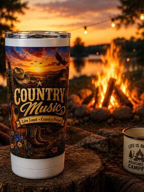 Country Music 20oz Stainless Steel Tumbler